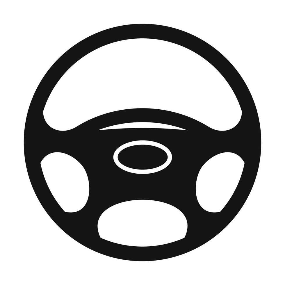 ícone plano de roda de automóvel preto vetor