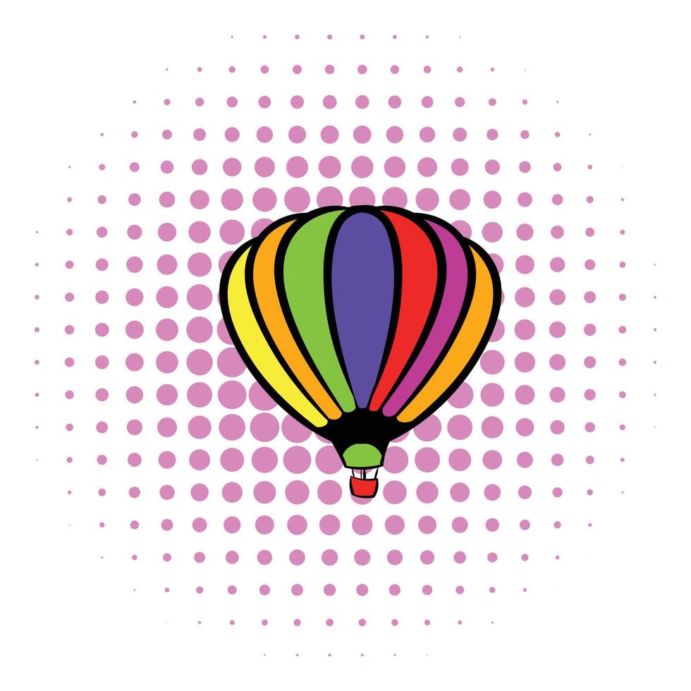 ícone de balão de ar brilhante, estilo de quadrinhos vetor