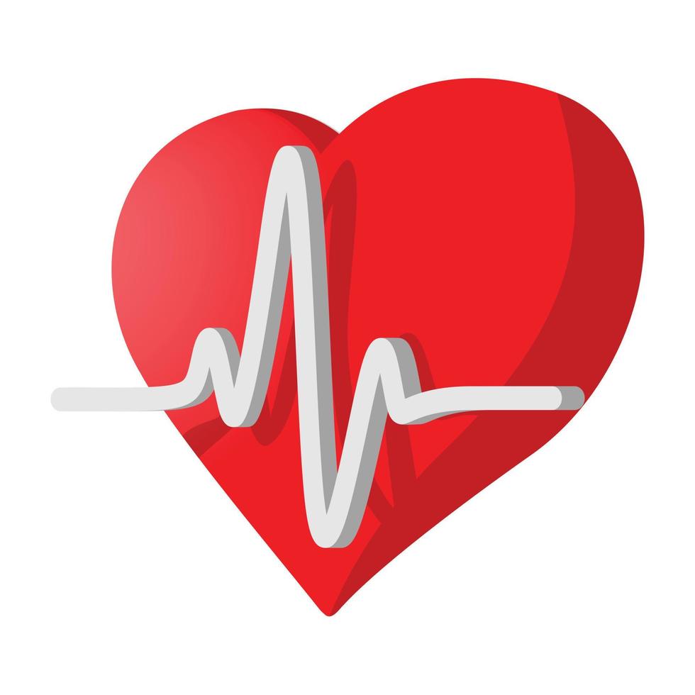 ícone de desenho animado de batimento cardíaco vetor