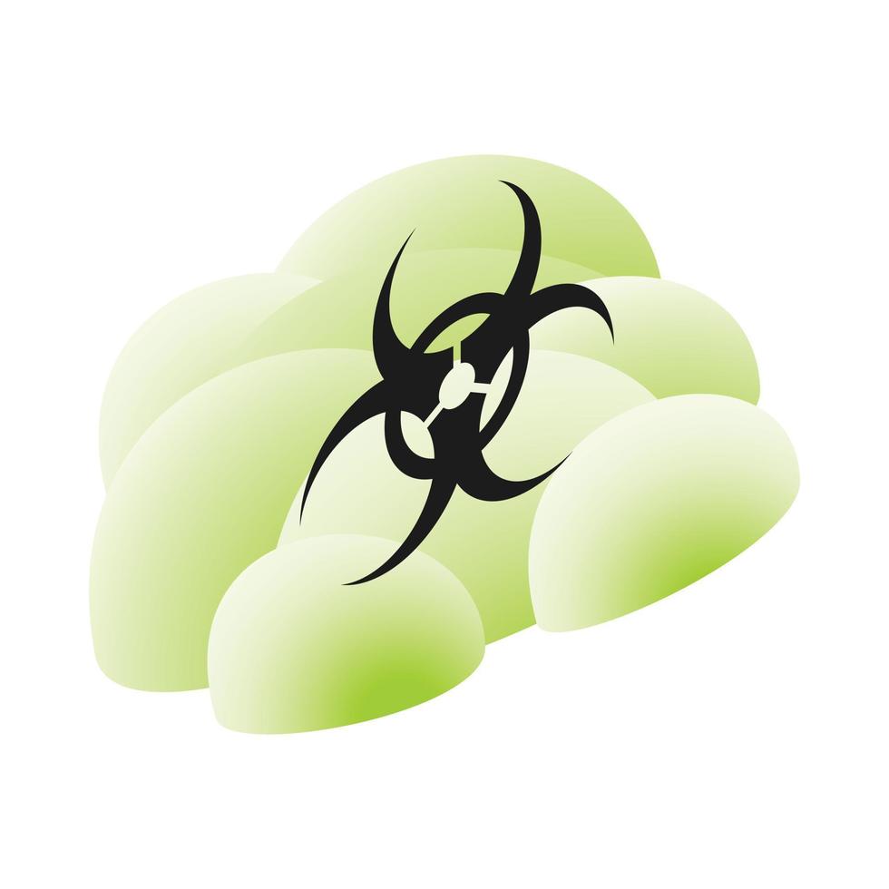 símbolo de risco biológico em um ícone de nuvem vetor