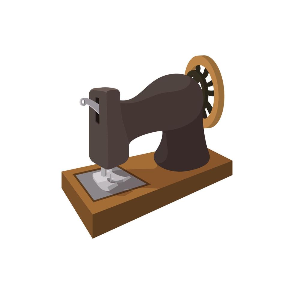 ícone de desenho animado de máquina de costura velha preta vetor