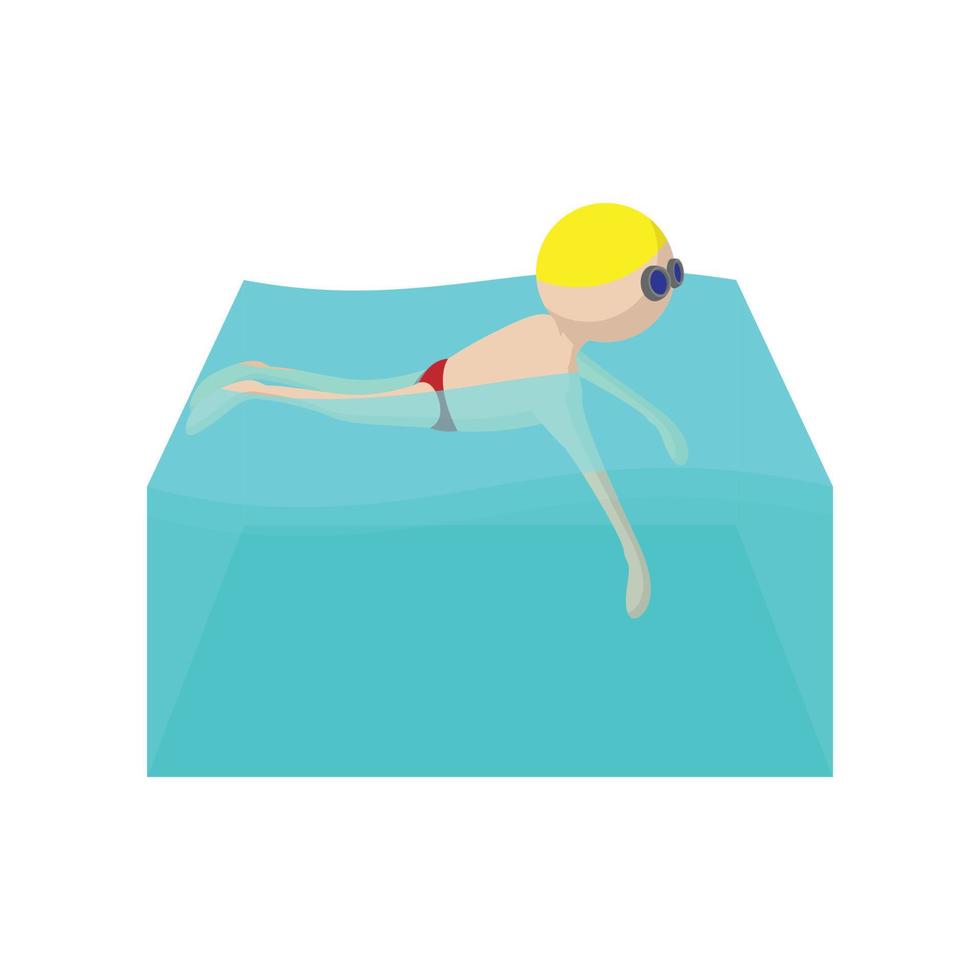 ícone dos desenhos animados do nadador vetor