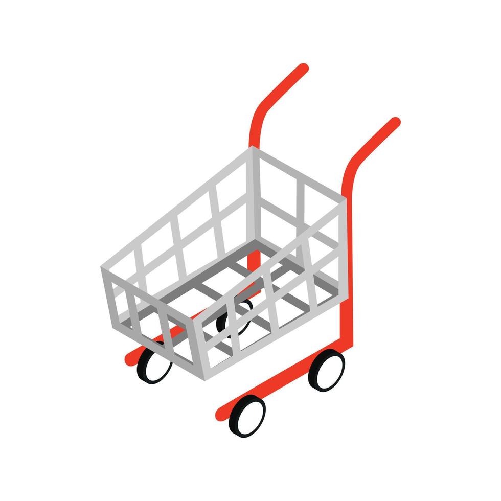 ícone do carrinho de compras, estilo 3d isométrico vetor