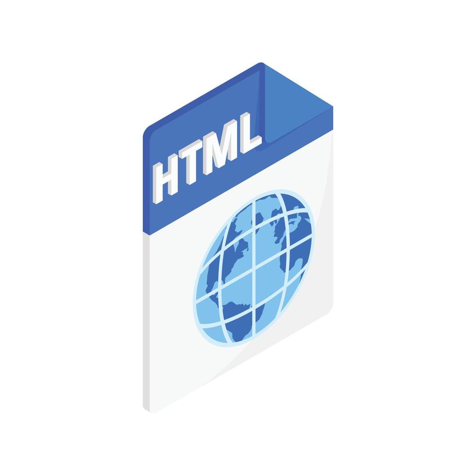 ícone html, estilo 3d isométrico vetor