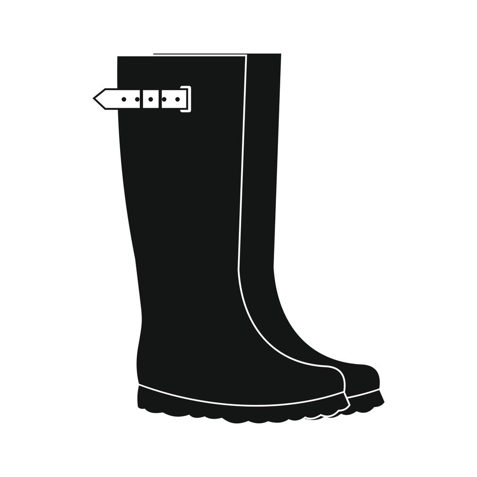 botas de borracha ícone simples preto vetor