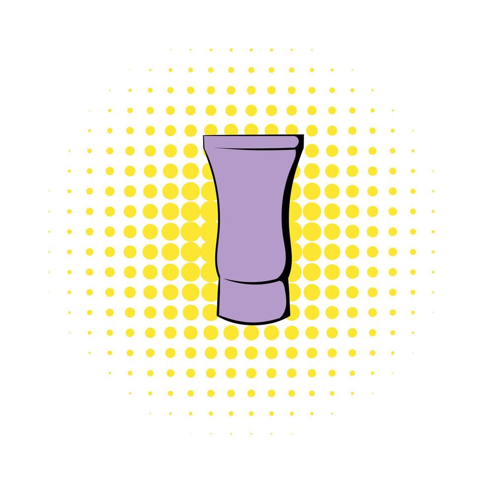 ícone de tubo cosmético violeta, estilo de quadrinhos vetor