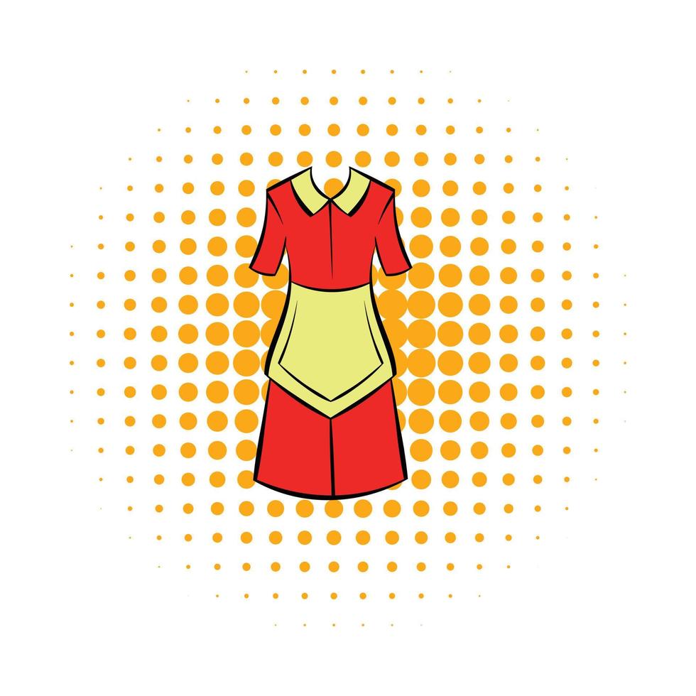 ícone do vestido de dona de casa, estilo de quadrinhos vetor