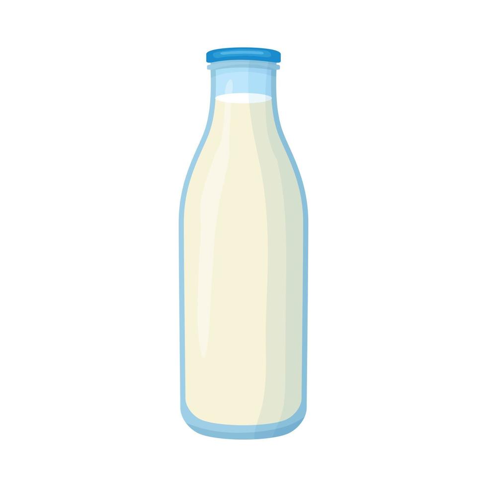 garrafa de ícone de leite, estilo cartoon vetor