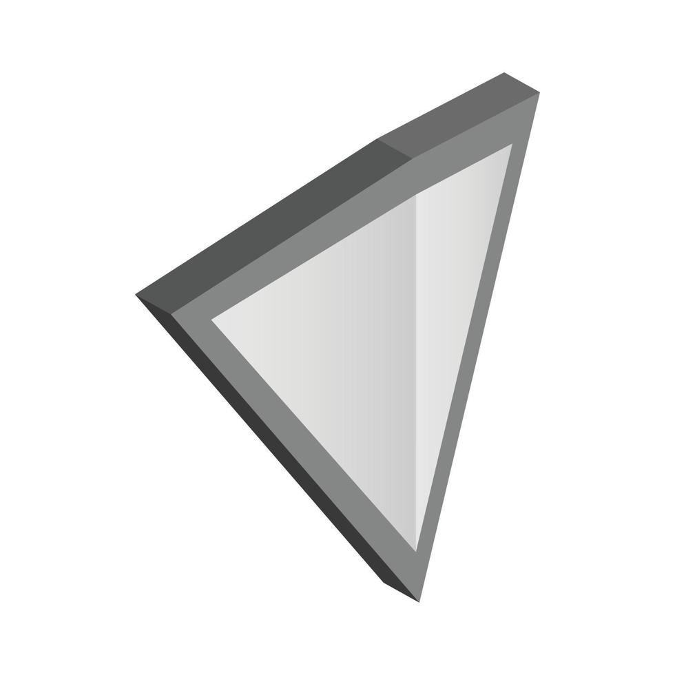 ícone de escudo triangular prateado, estilo 3d isométrico vetor