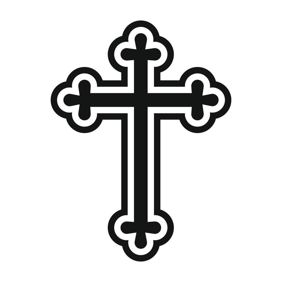 cruz cristã ícone simples vetor