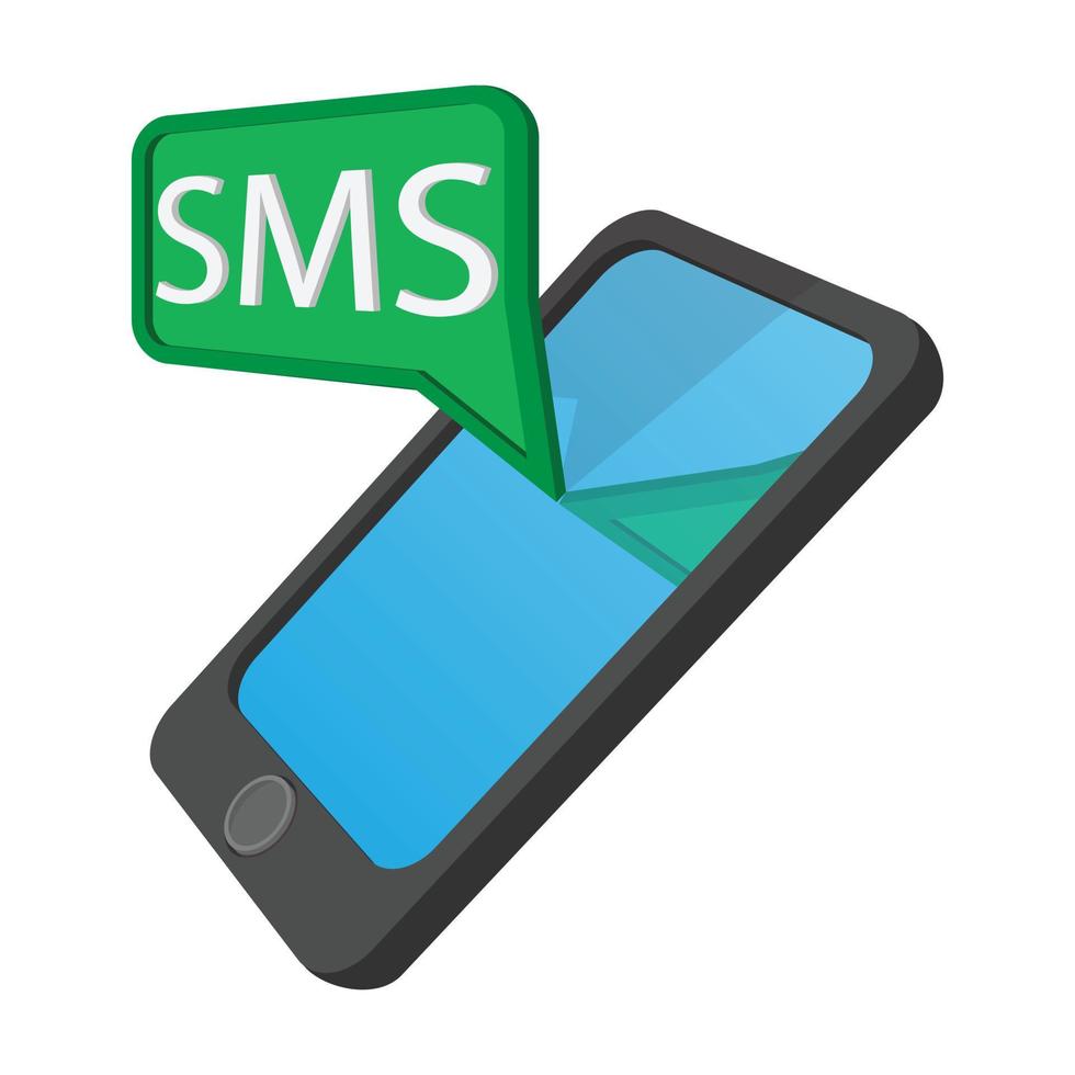 smartphone com ícone de desenho animado de bolha de mensagem vetor