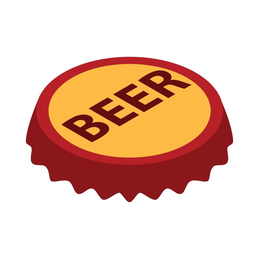 ícone de tampa de garrafa de cerveja, estilo 3d isométrico vetor
