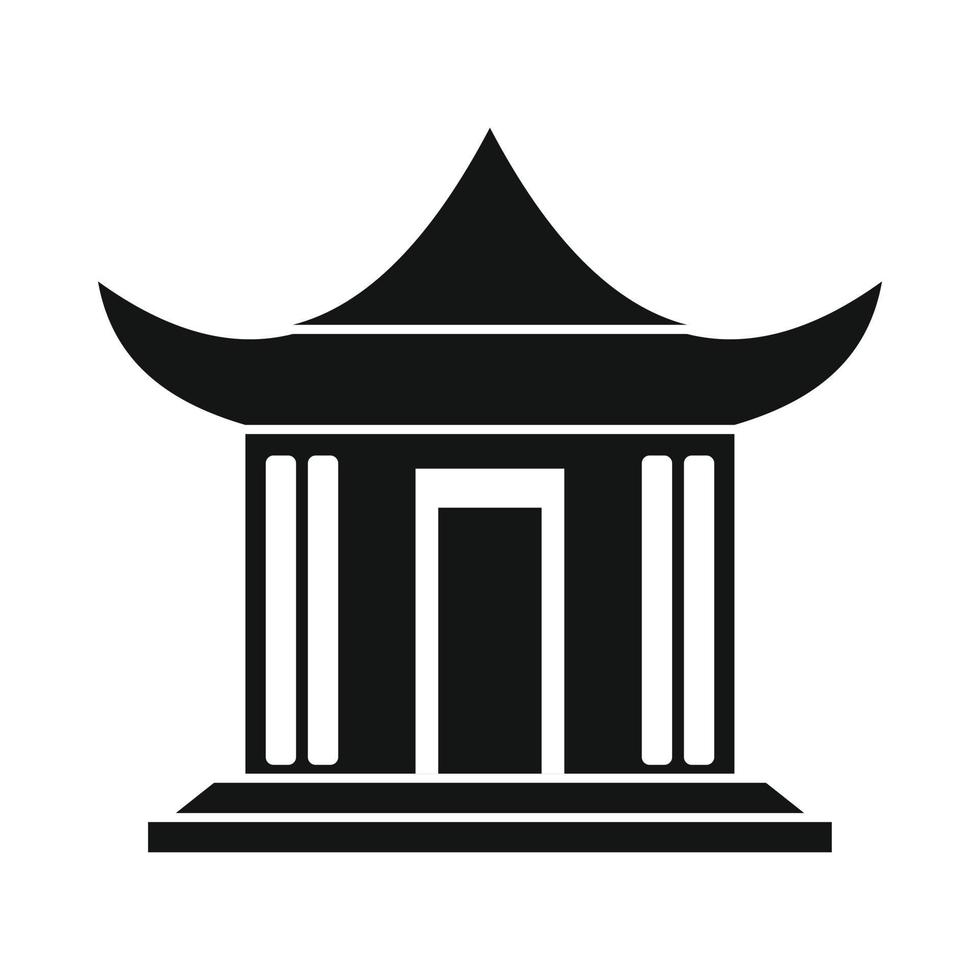 ícone da casa chinesa tradicional, estilo simples vetor