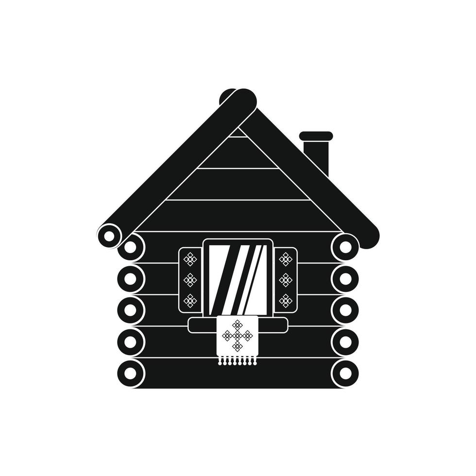 ícone de casa de madeira, estilo simples vetor