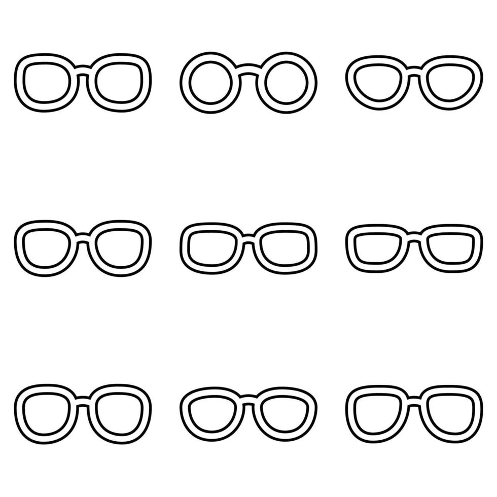 conjunto de óculos em estilo de linha isolado vetor