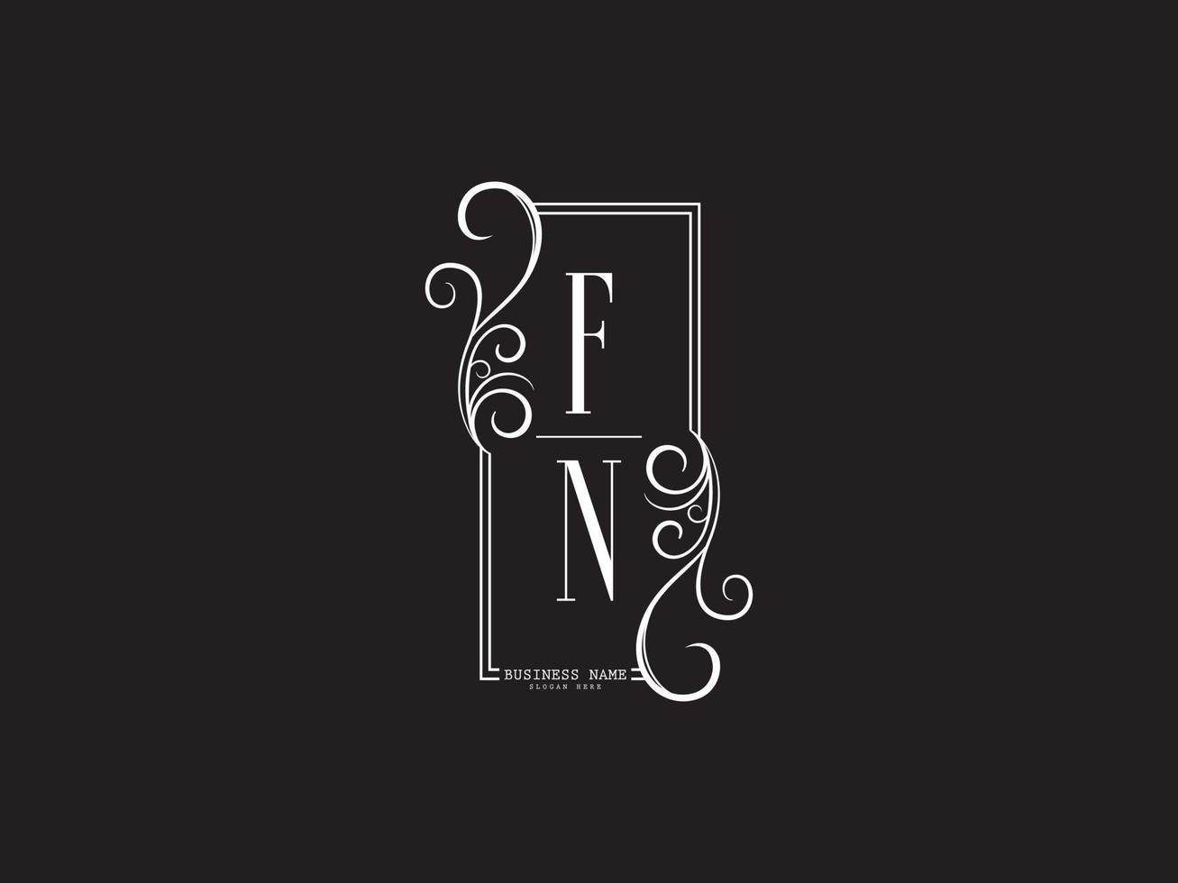 ícone minimalista do logotipo fn, design de logotipo de luxo da letra fn nf vetor