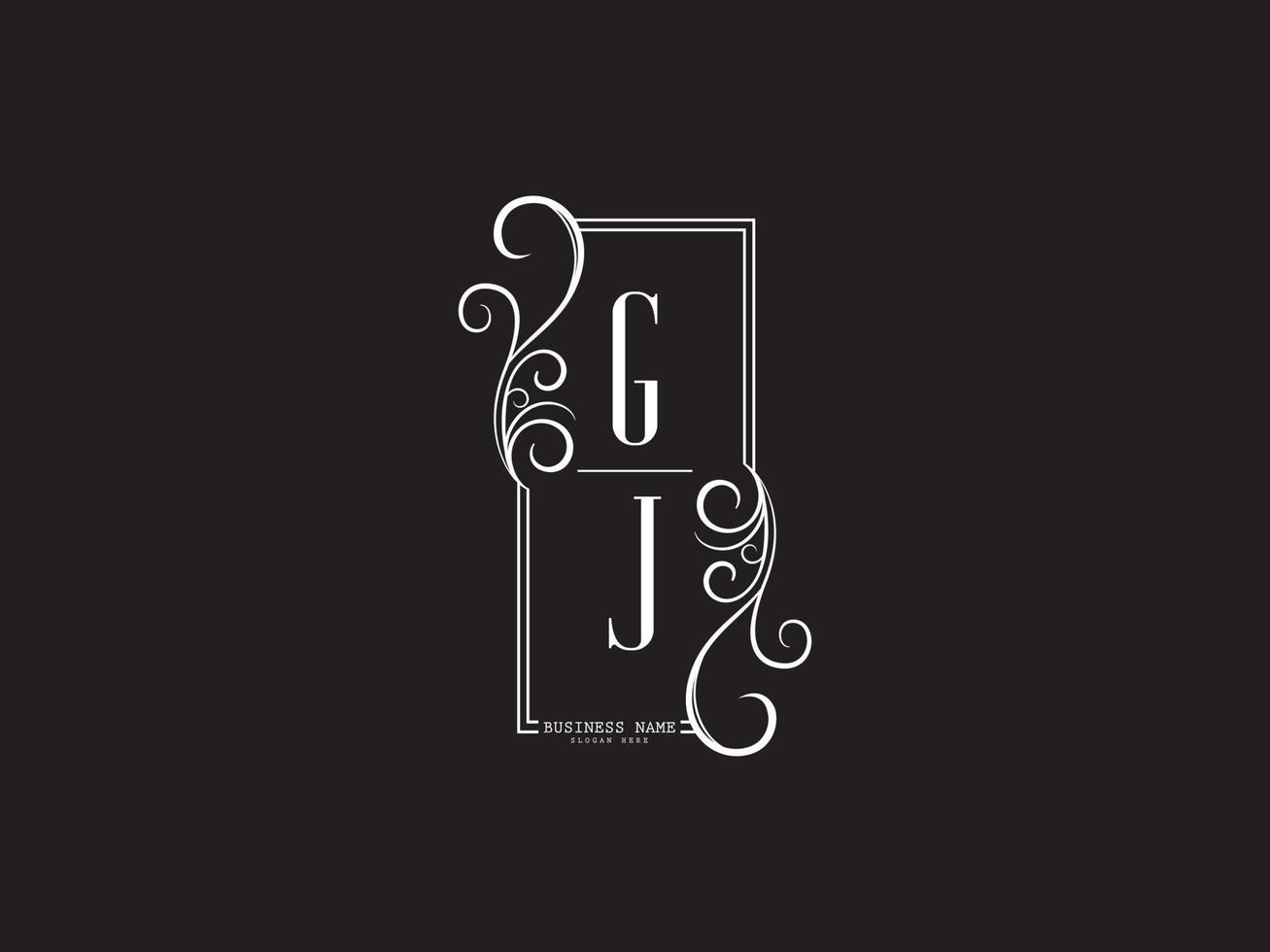 iniciais gj logotipo de luxo, estoque de vetor de carta de logotipo criativo gj jg