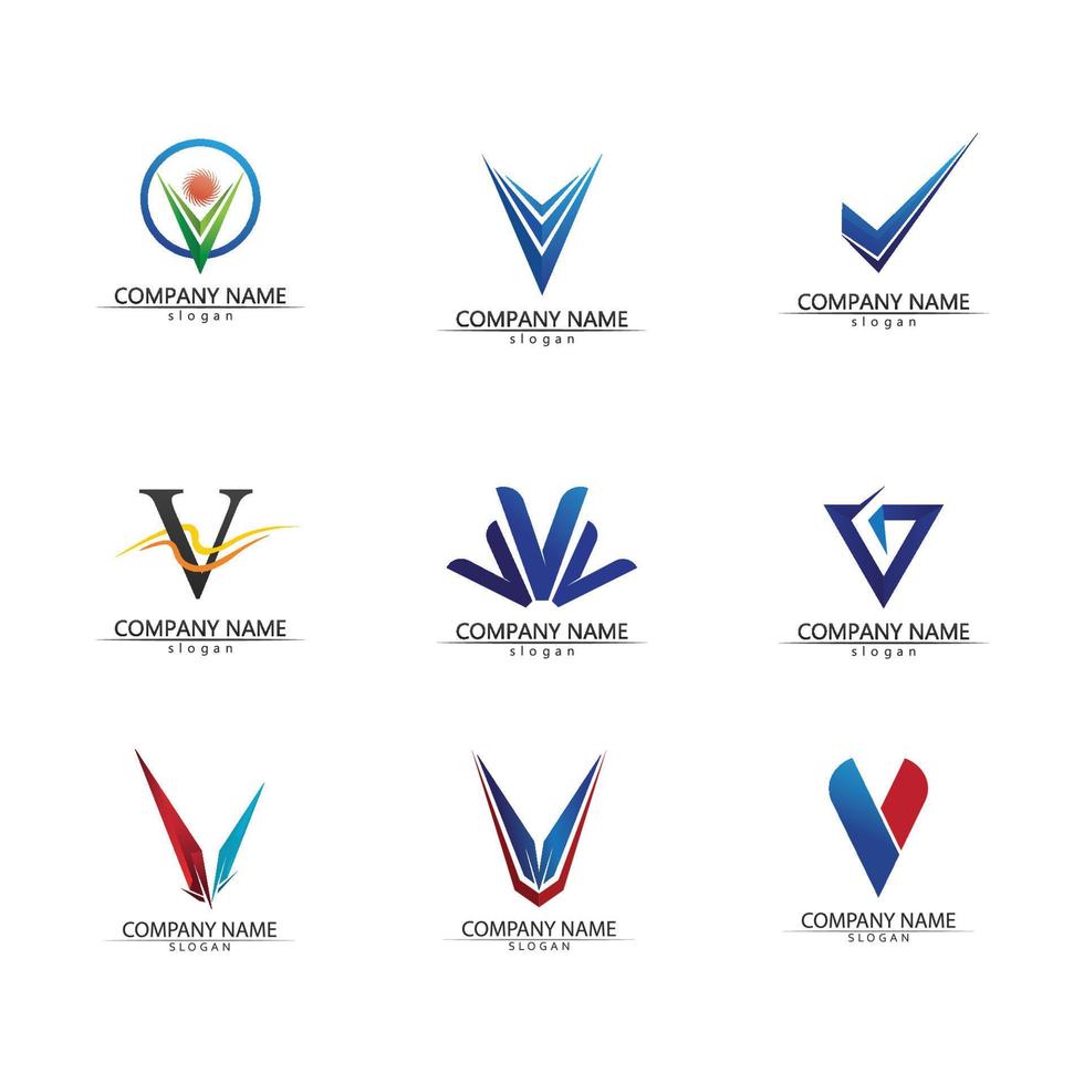 vetor de modelo de logotipo de carta v