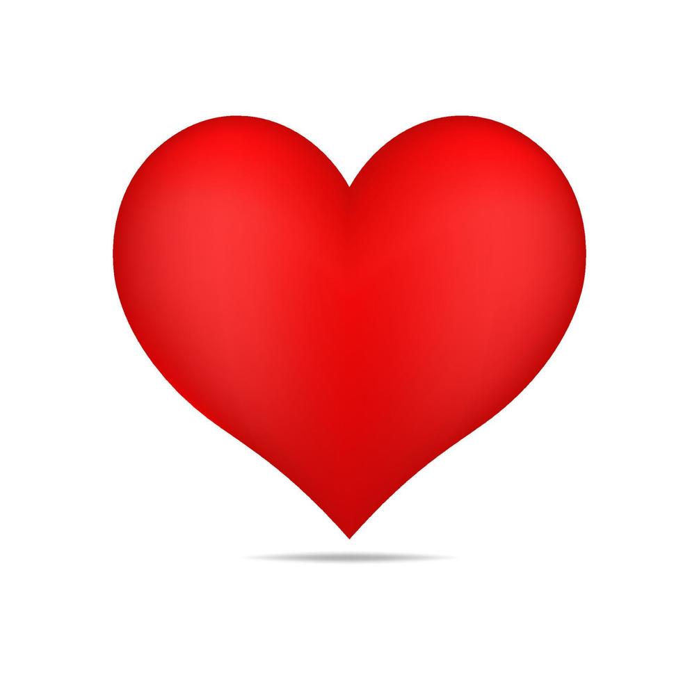 ilustração vetorial de coração vermelho, símbolo do coração dos namorados, feliz dia dos namorados, vetor