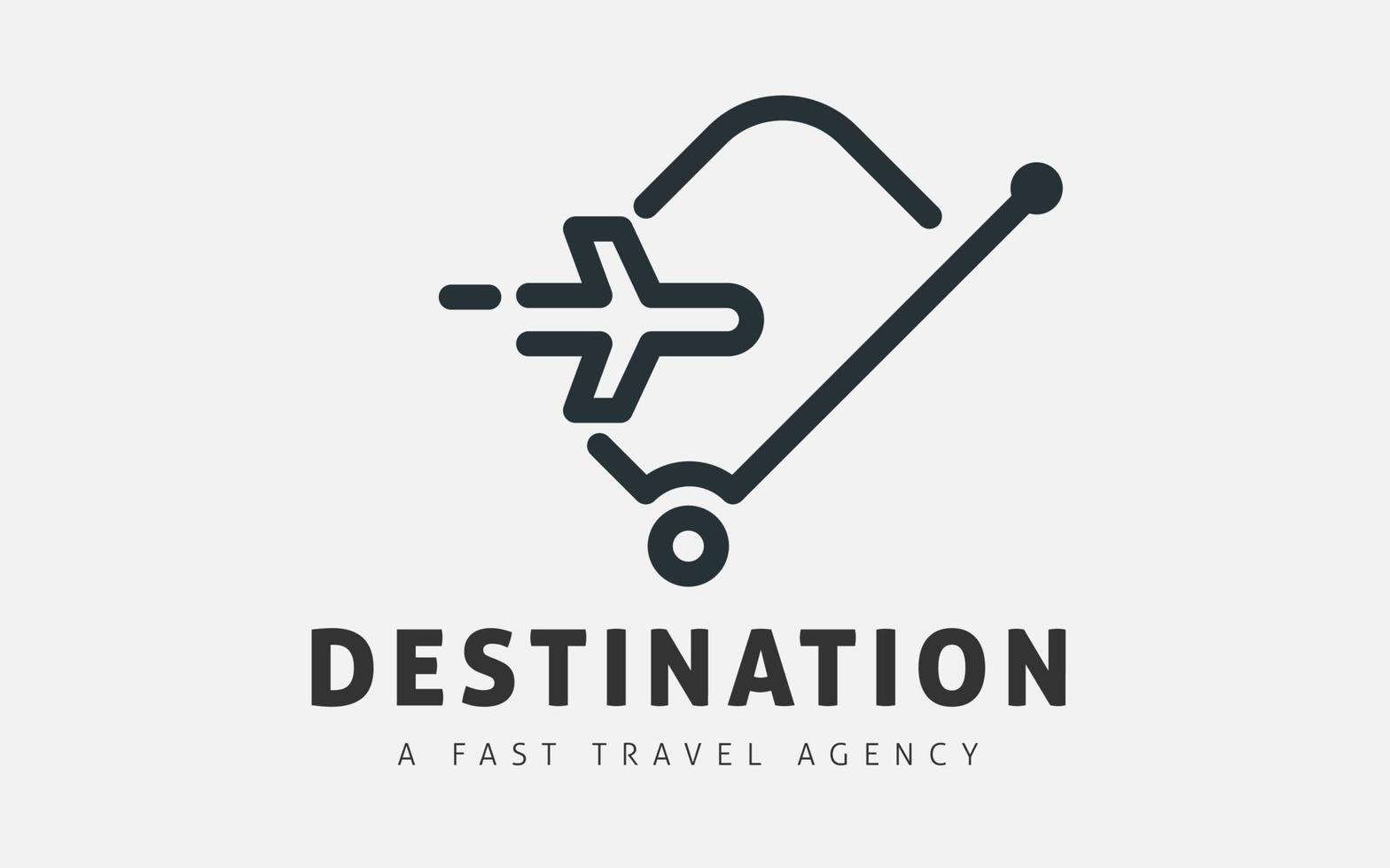 modelo de design de logotipo de viagem. conceitos para bagagem e avião. agências de viagens, passeios, passagens, férias. design de logotipo mínimo. vetor