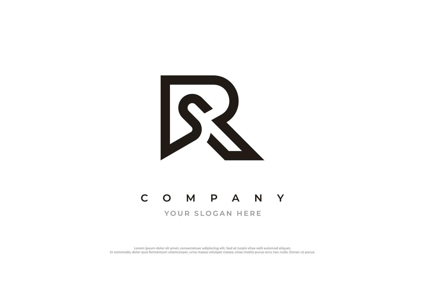 vetor de design de logotipo de letra inicial sr ou rs