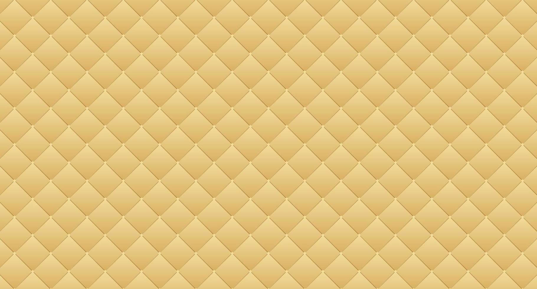 fundo acolchoado de estofamento simples. cenário de sofá de textura de couro dourado. ilustração vetorial vetor