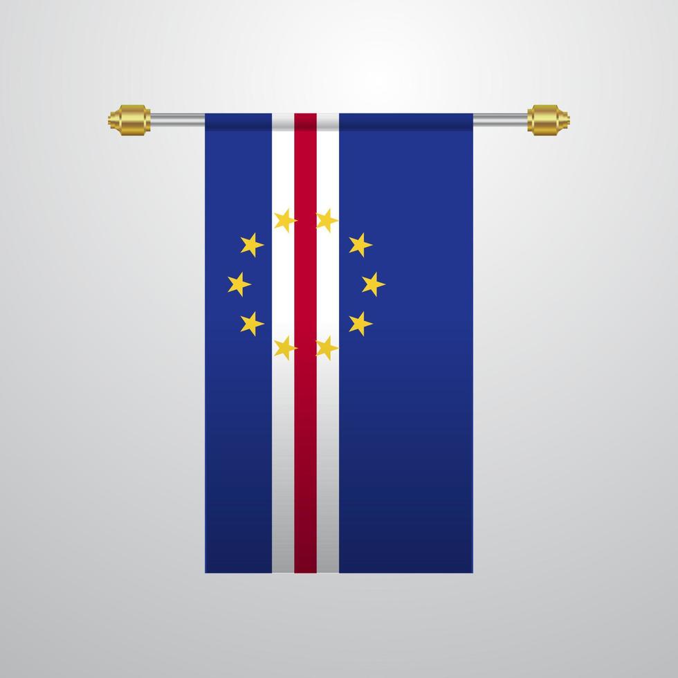 bandeira pendurada em cabo verde vetor