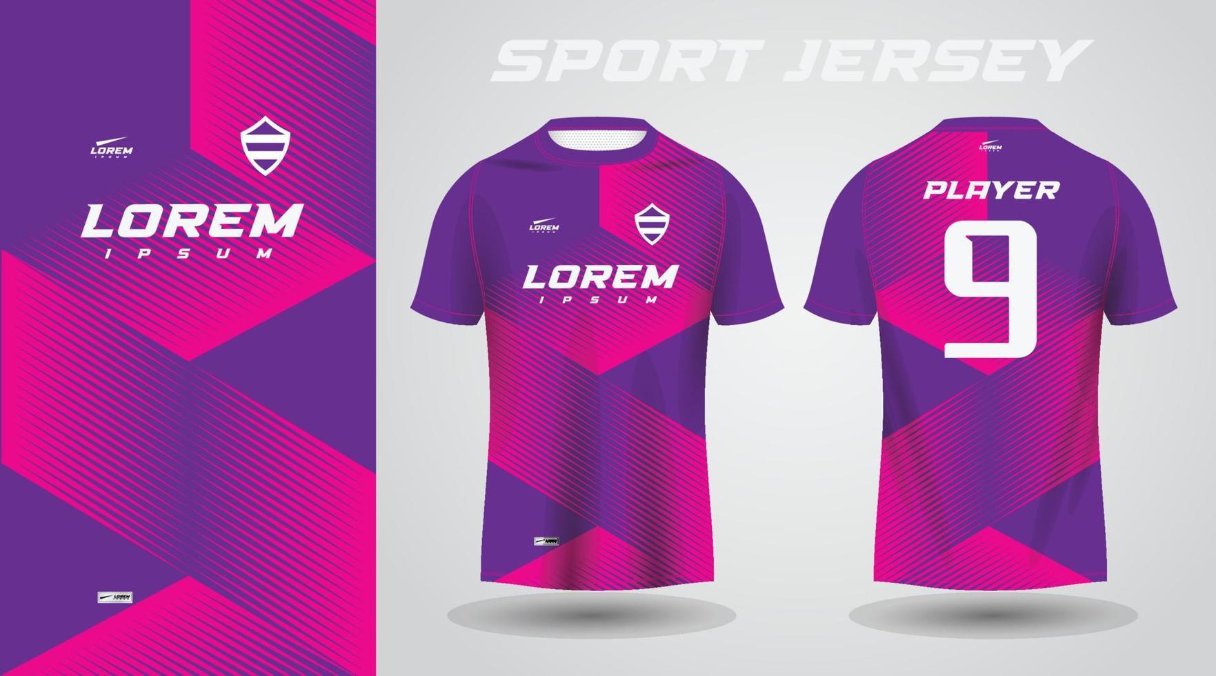 design de camisa esportiva rosa roxo vetor