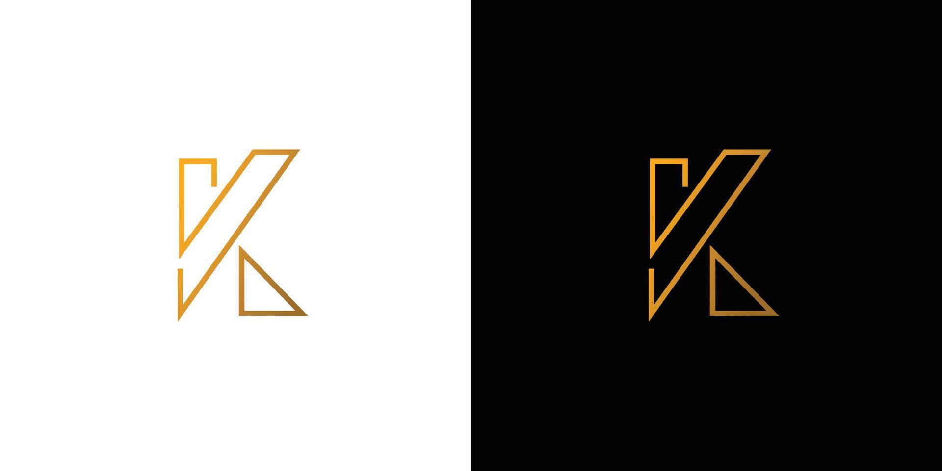 design de logotipo moderno e exclusivo com as iniciais da letra k vetor