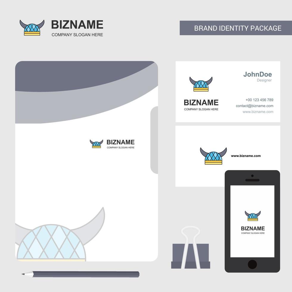 capa de arquivo de logotipo de negócios de capacete cartão de visita e ilustração vetorial de design de aplicativo móvel vetor