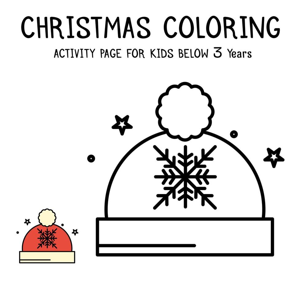 livro de atividades de colorir de natal para crianças menores de 3 anos vetor