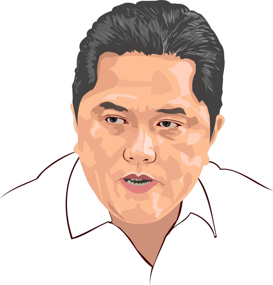 erick thohir - retrato vetorial vetor