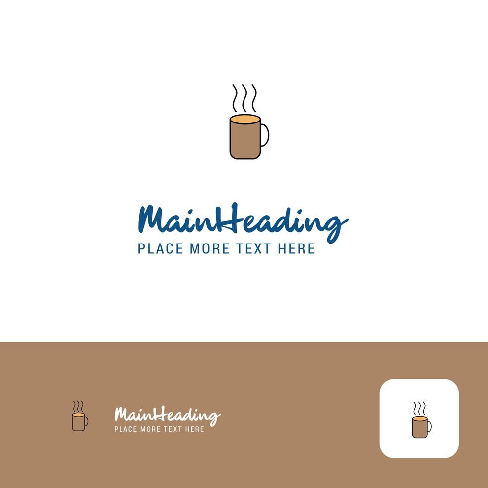 design de logotipo de café criativo lugar de logotipo de cor plana para ilustração vetorial de tagline vetor