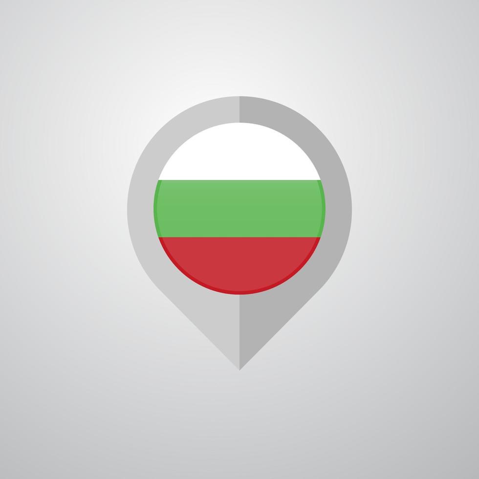 ponteiro de navegação de mapa com vetor de design de bandeira da Bulgária