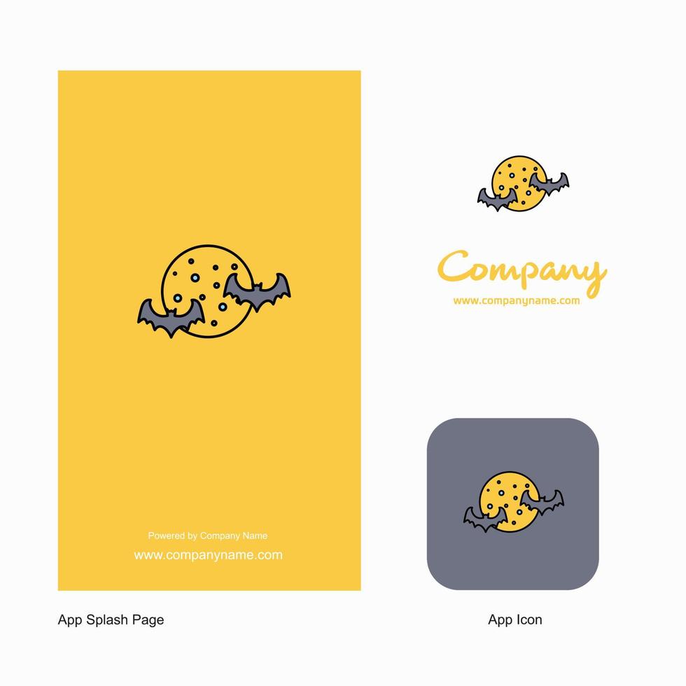 lua e morcegos ícone do aplicativo do logotipo da empresa e design da página inicial elementos criativos de design do aplicativo de negócios vetor