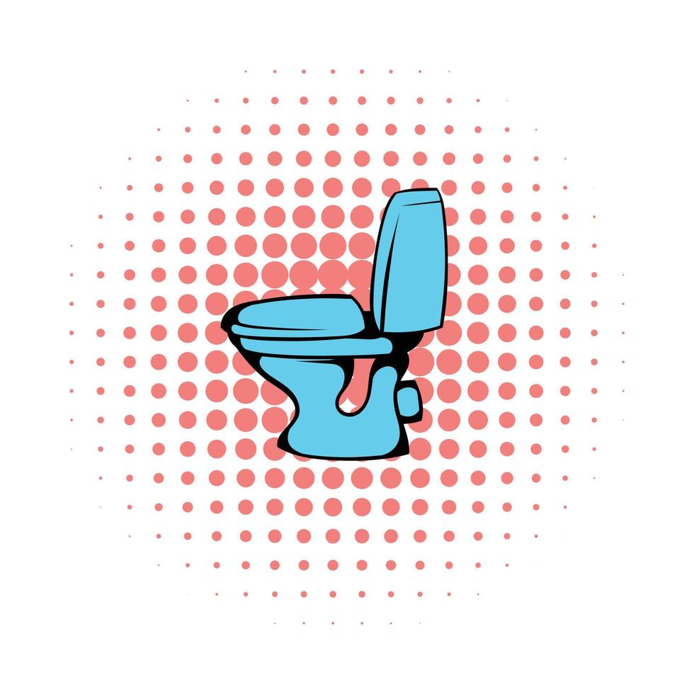ícone de quadrinhos de banheiro azul vetor