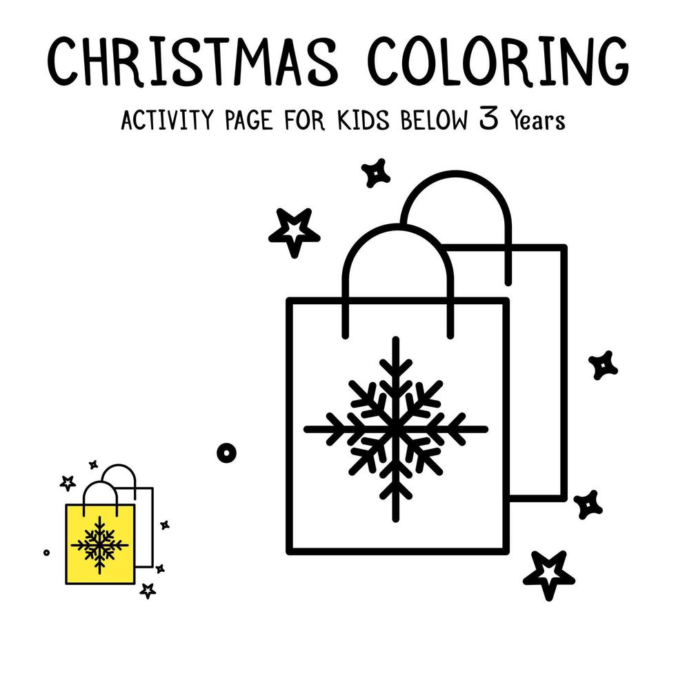 livro de atividades de colorir de natal para crianças menores de 3 anos vetor