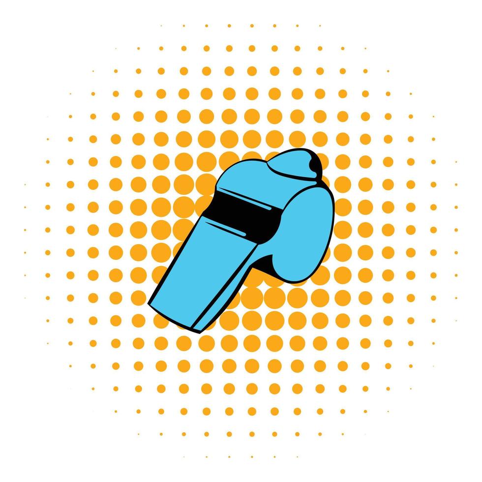 ícone de apito azul, estilo de quadrinhos vetor