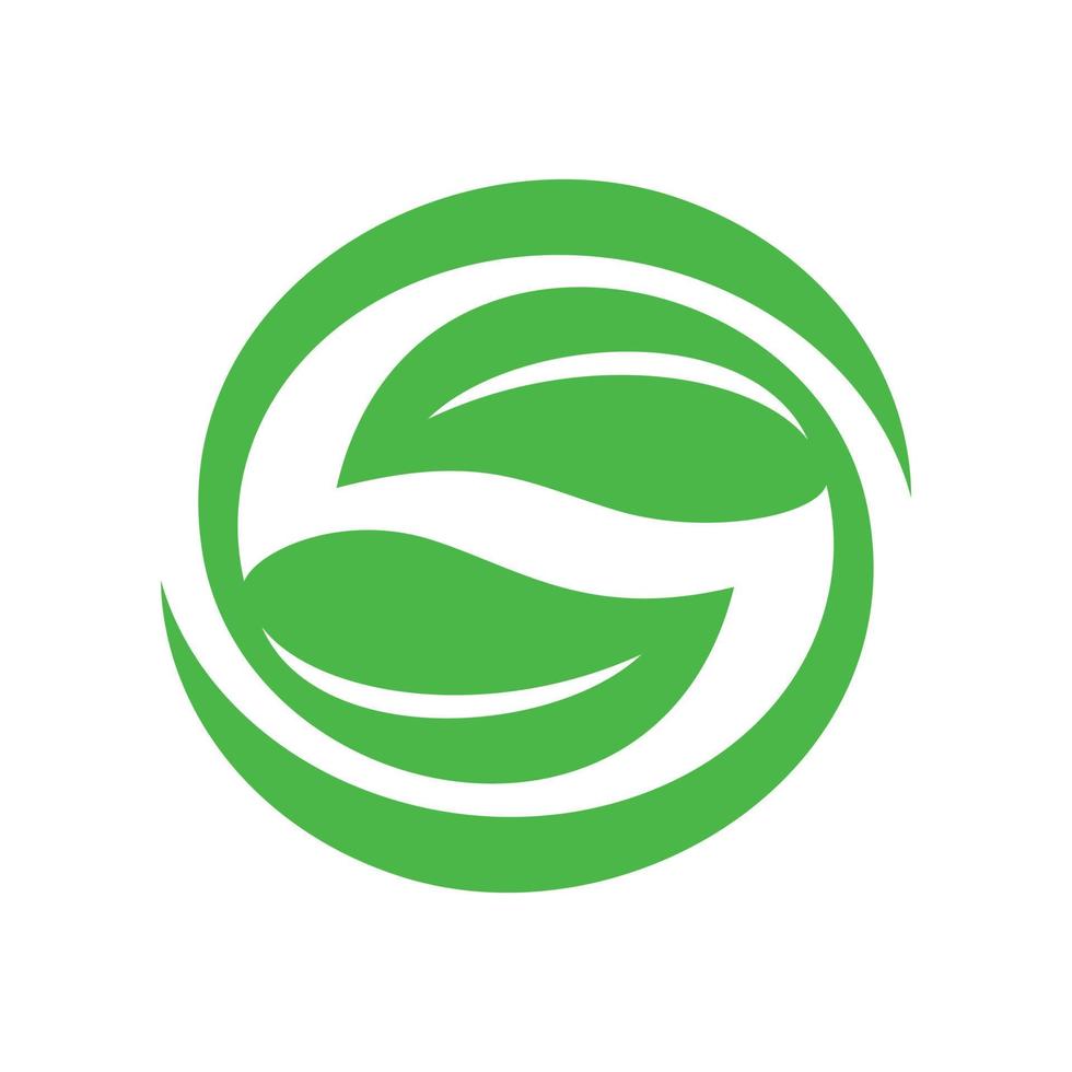 ícone de folhas verdes, estilo simples vetor