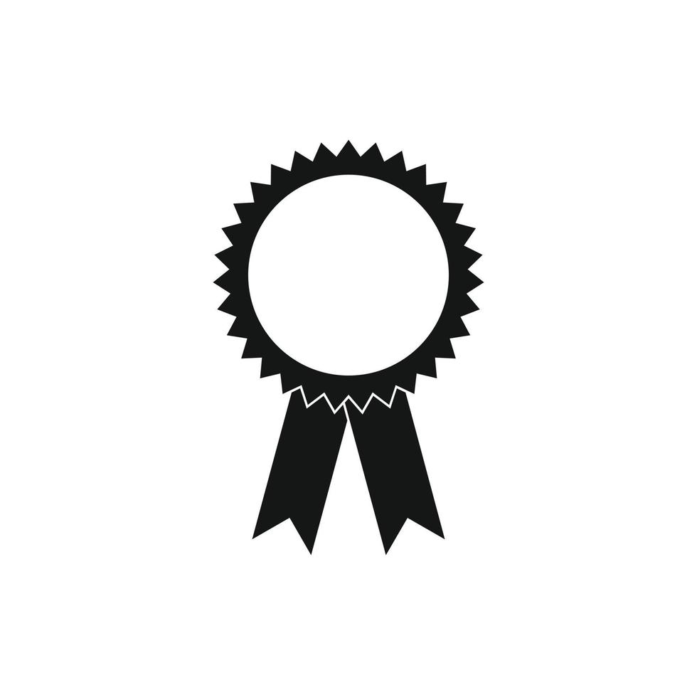 roseta de prêmio em branco com ícone de fita, estilo simples vetor