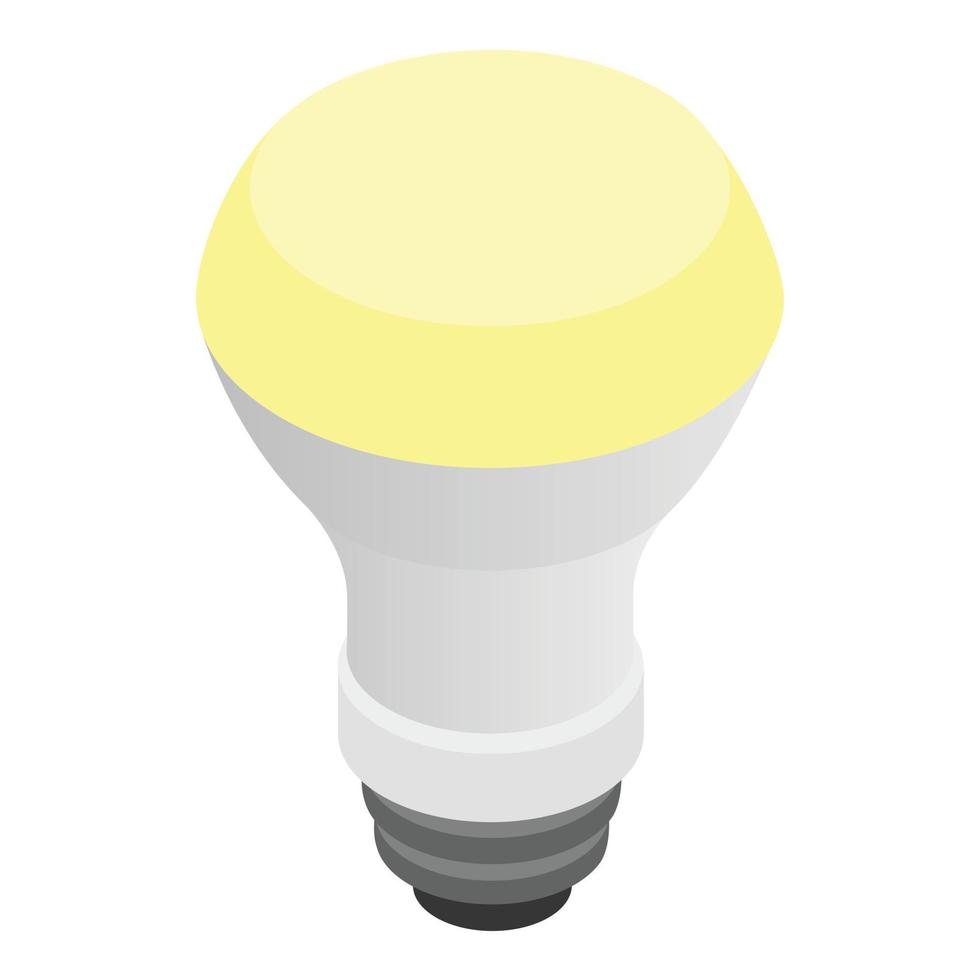 ícone de lâmpada led brilhante, estilo 3d isométrico vetor