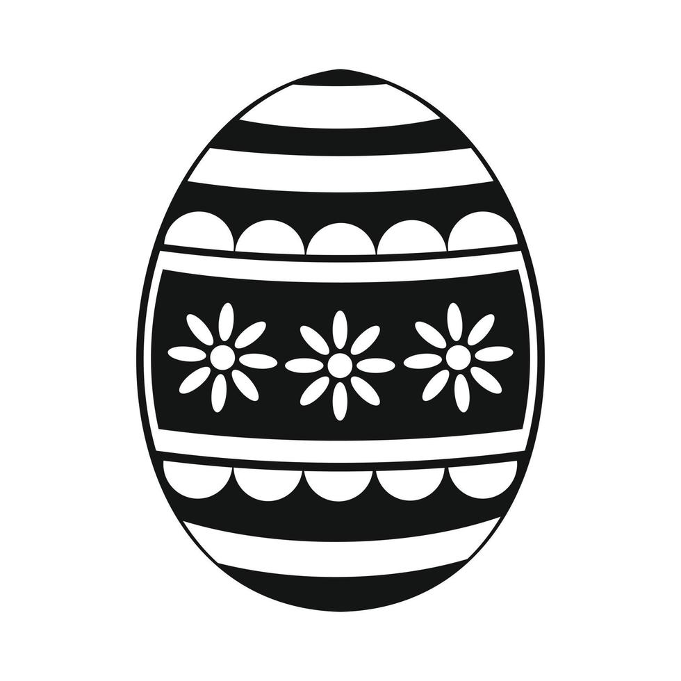 ícone simples de ovo de páscoa preto vetor