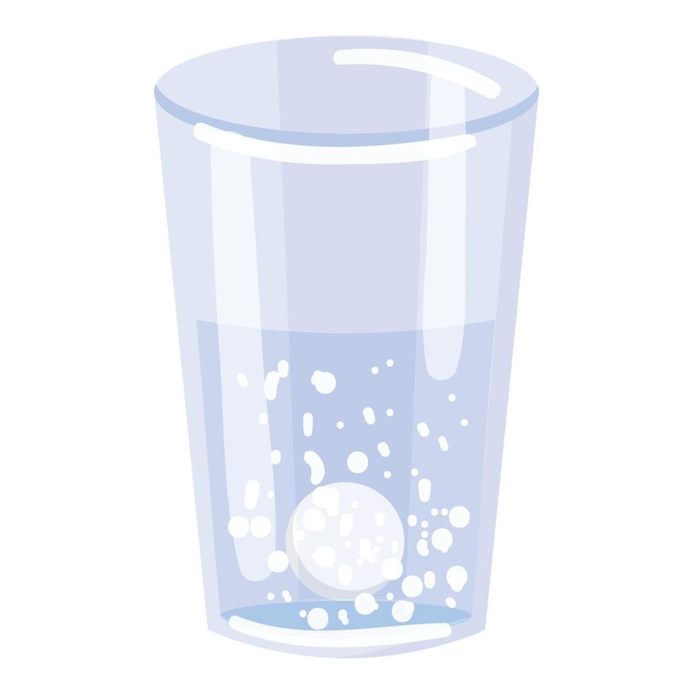 vetor de desenhos animados de ícone de copo de água de aspirina. virus da gripe