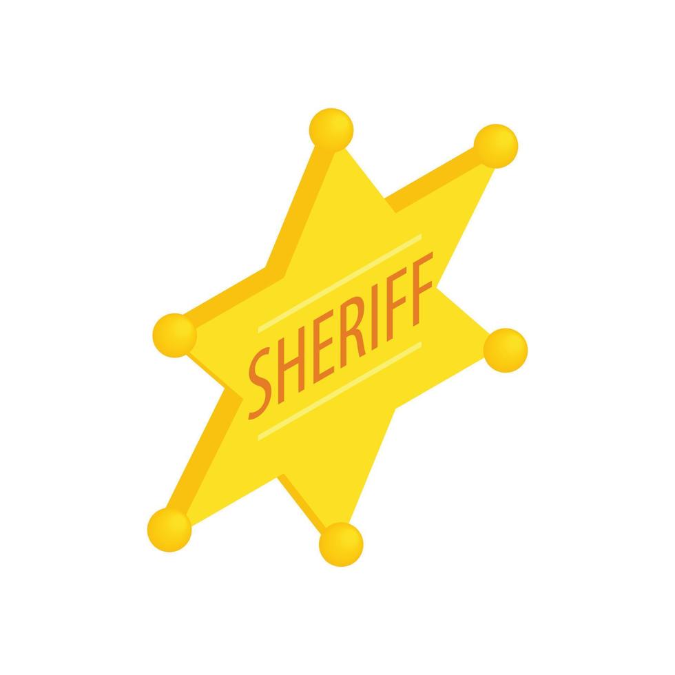 ícone 3d isométrico da estrela do xerife vetor