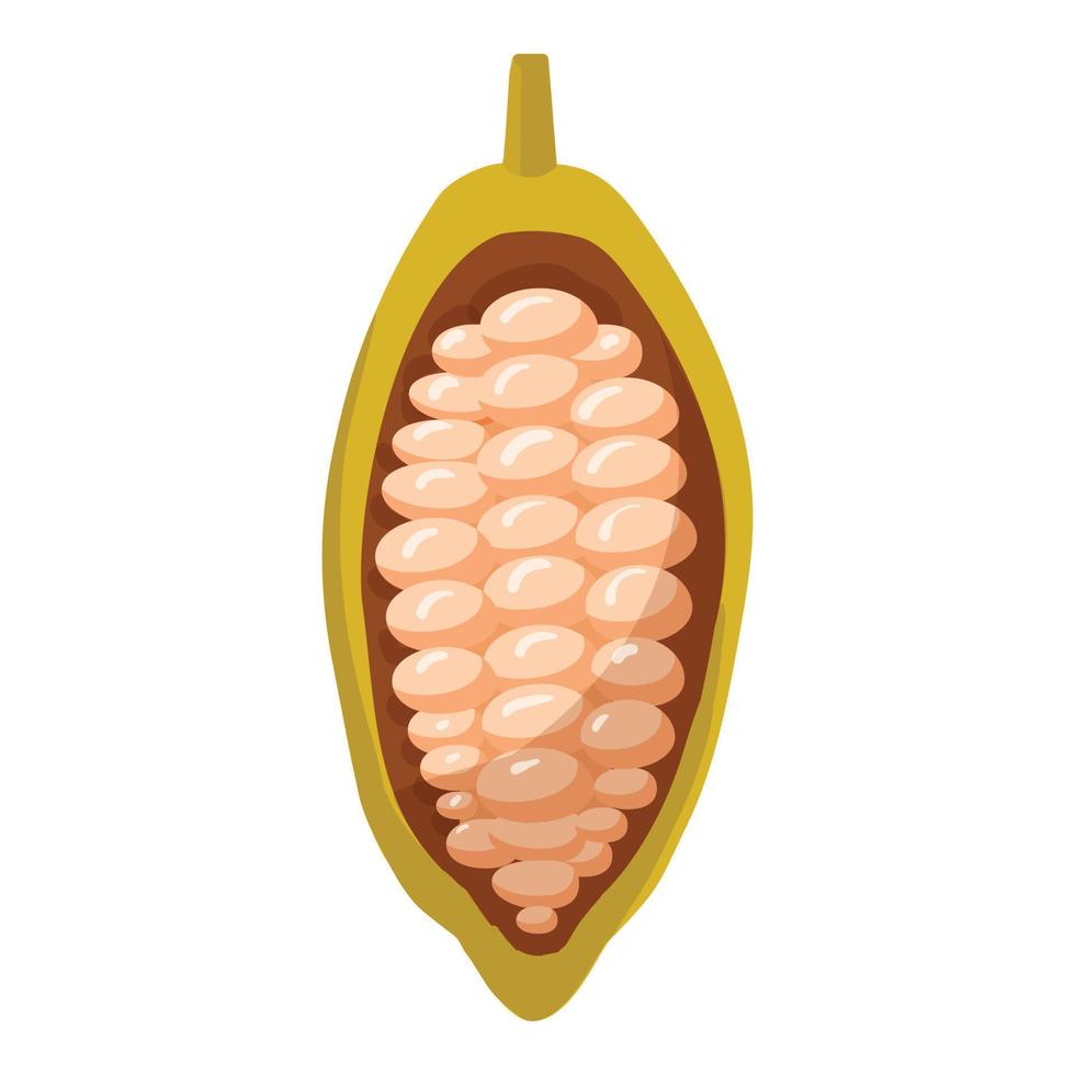 vetor de desenhos animados de ícone de fruta de cacau cru. planta de chocolate