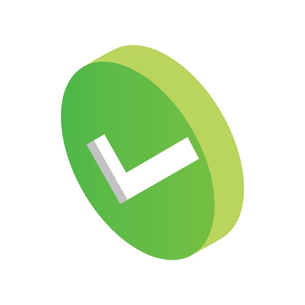 ícone de elemento redondo verde, estilo 3d isométrico vetor
