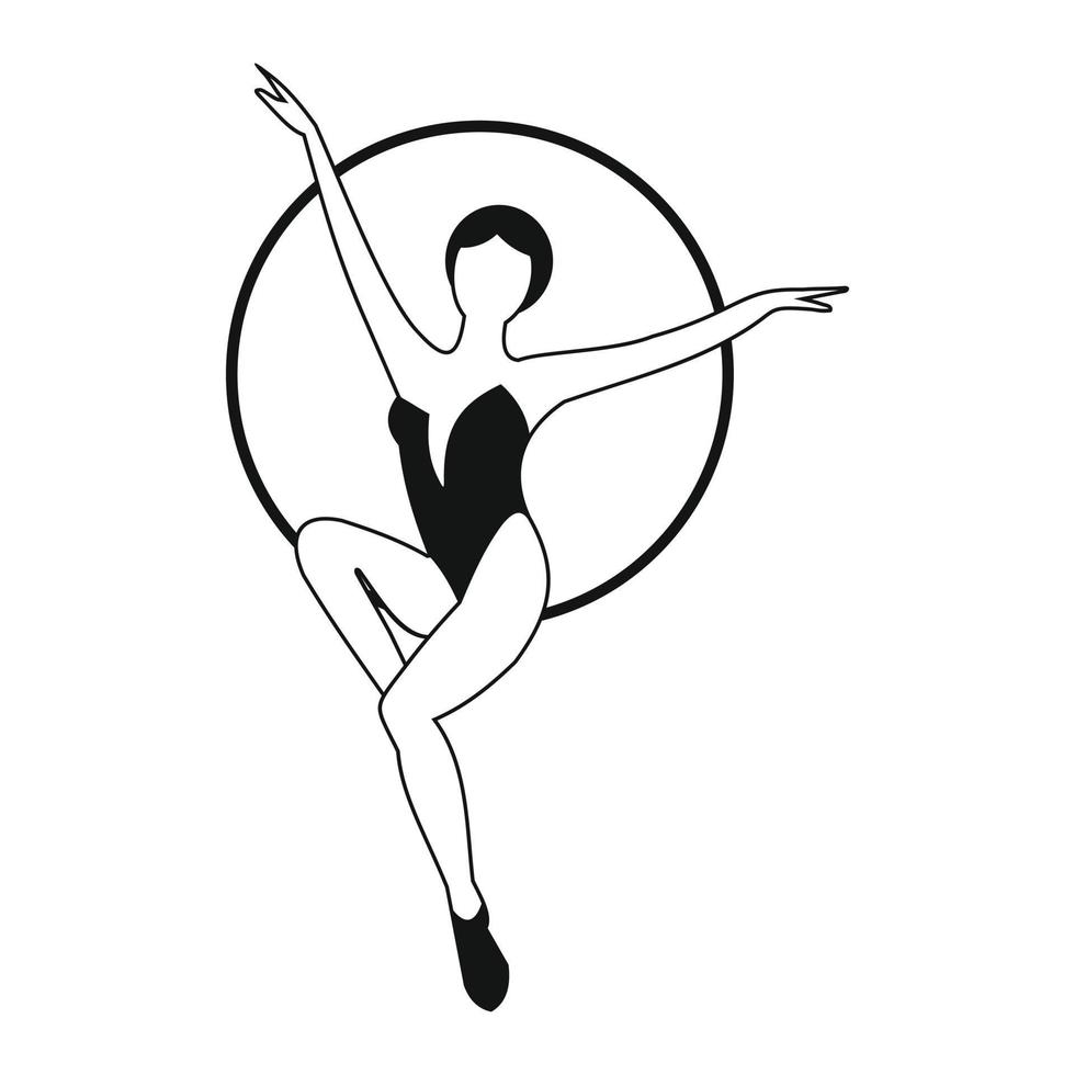 mulher trapezista ícone simples vetor