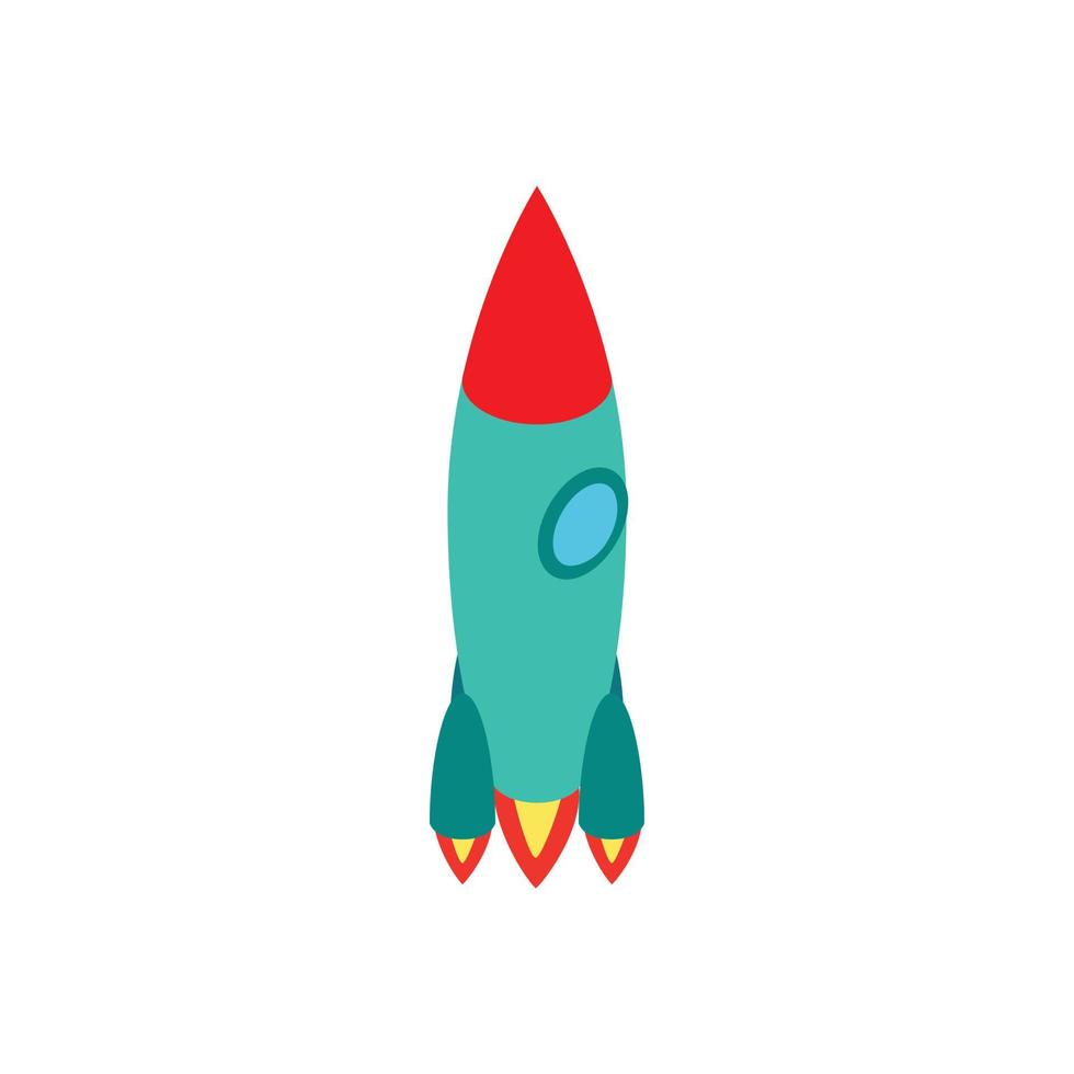 ícone de foguete verde, estilo 3d isométrico vetor
