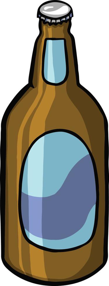 ilustração vetorial de garrafa de cerveja escura vetor