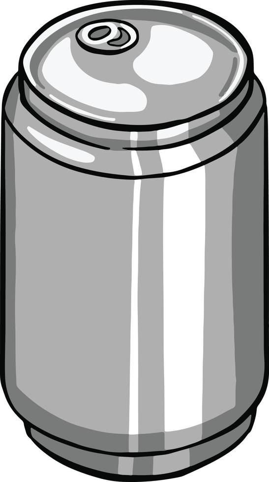 ilustração de lata de alumínio de metal vetor